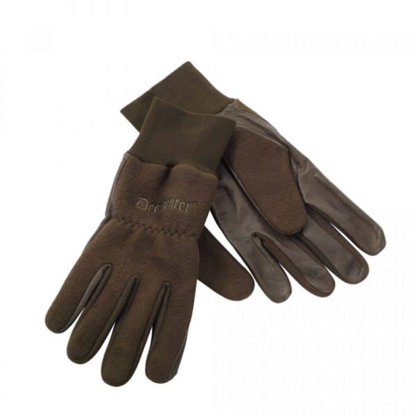 Deerhunter fleece handschoen met leer